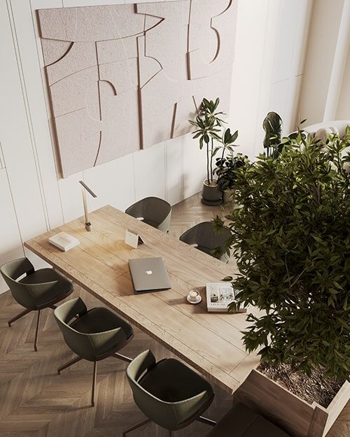 Modern Co-working and Meeting Space Interior at The Collective Dubai South Apartments